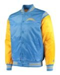 Chargers Light Blue and Yellow Satin Jacket