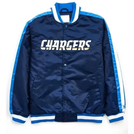 Los Angeles Chargers Striped Navy Varsity Jacket