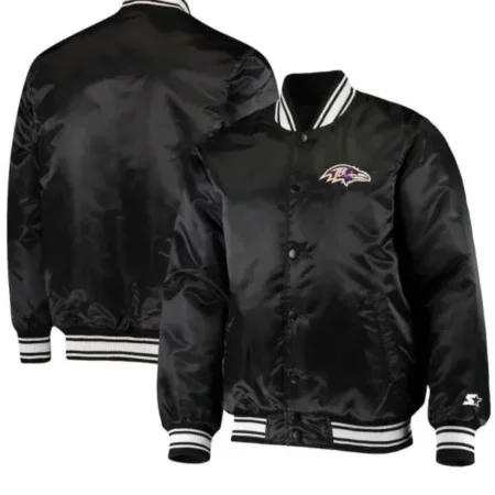 Baltimore Ravens Starter Bomber Satin Jacket