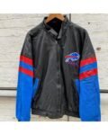 Vintage NFL Buffalo Bills Black Leather Jacket