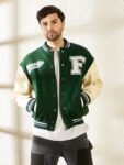 Olive Green Classic Varsity Jacket
