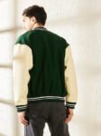 Olive Green Classic Varsity Jacket