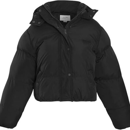 Black Cropped Puffer Jacket