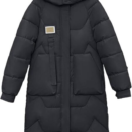 Black Long Puffer Jacket Womens