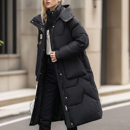 Black Long Puffer Jacket Womens