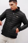 Black Puffer Bomber Jacket