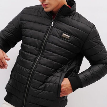 Black Puffer Bomber Jacket