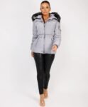 Faux Fur Hood Puffer Jacket With Belt