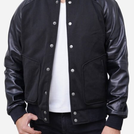 Black On Black Varsity Jacket