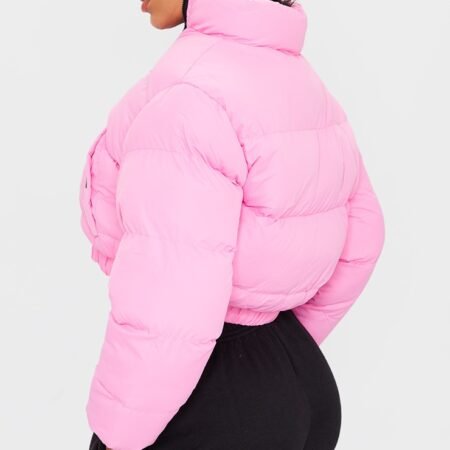 Cropped Puffer Jacket Pink