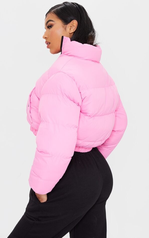 Cropped Puffer Jacket Pink