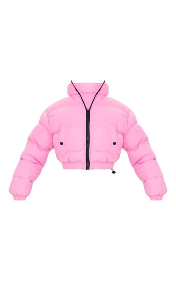 Cropped Puffer Jacket Pink