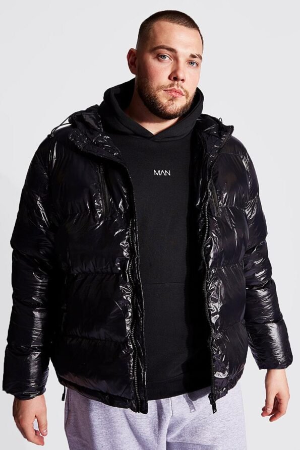 Wet Look Puffer Jacket