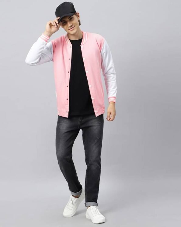 Pink Varsity Jacket Mens