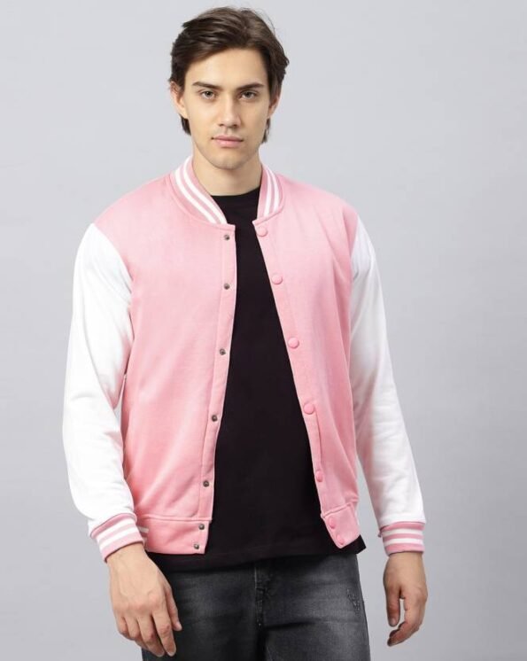 Pink Varsity Jacket Mens