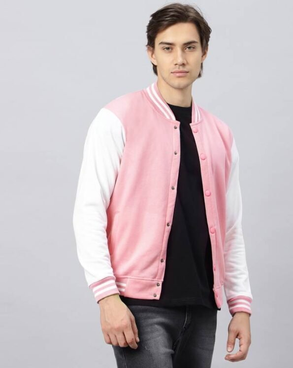 Pink Varsity Jacket Mens