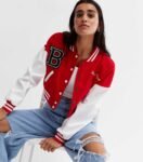 Red White Varsity Jacket Women
