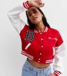 Red White Varsity Jacket Women