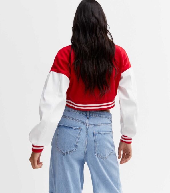 Red White Varsity Jacket Women