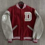 Men Red Weber High School Chicago Varsity Jacket