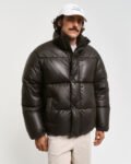 Men’s Puffer Leather Jacket