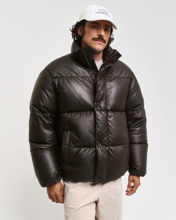 Men's Puffer Leather Jacket