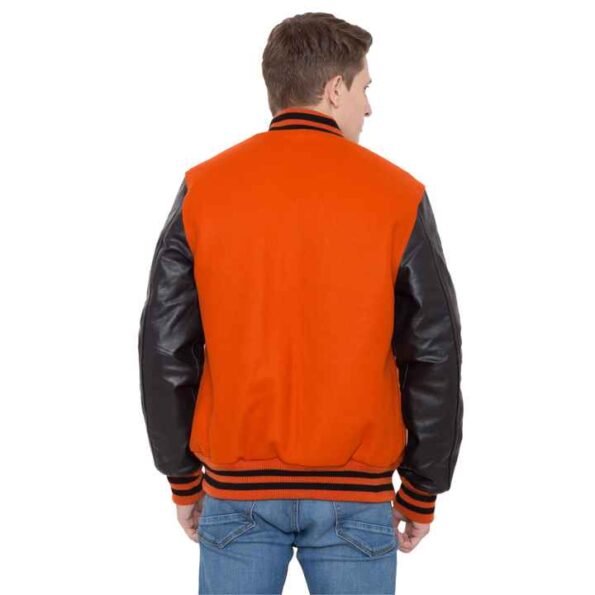 Black And Orange Varsity Jacket