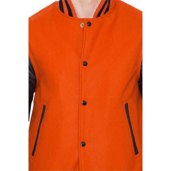Black And Orange Varsity Jacket