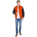 Black And Orange Varsity Jacket