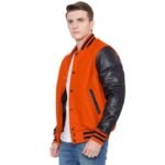 Black And Orange Varsity Jacket