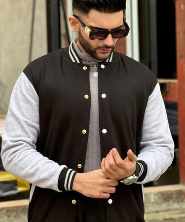 Black And Gray Varsity Jacket