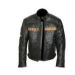 Black Leather Motorcycle Harley Davidson Jacket