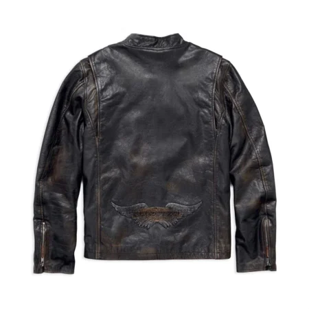 Harley-Davidson Mens Speed Distressed Slim Fit Leather Jacket